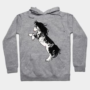 Black Sabino Rearing Gypsy Vanner Hoodie